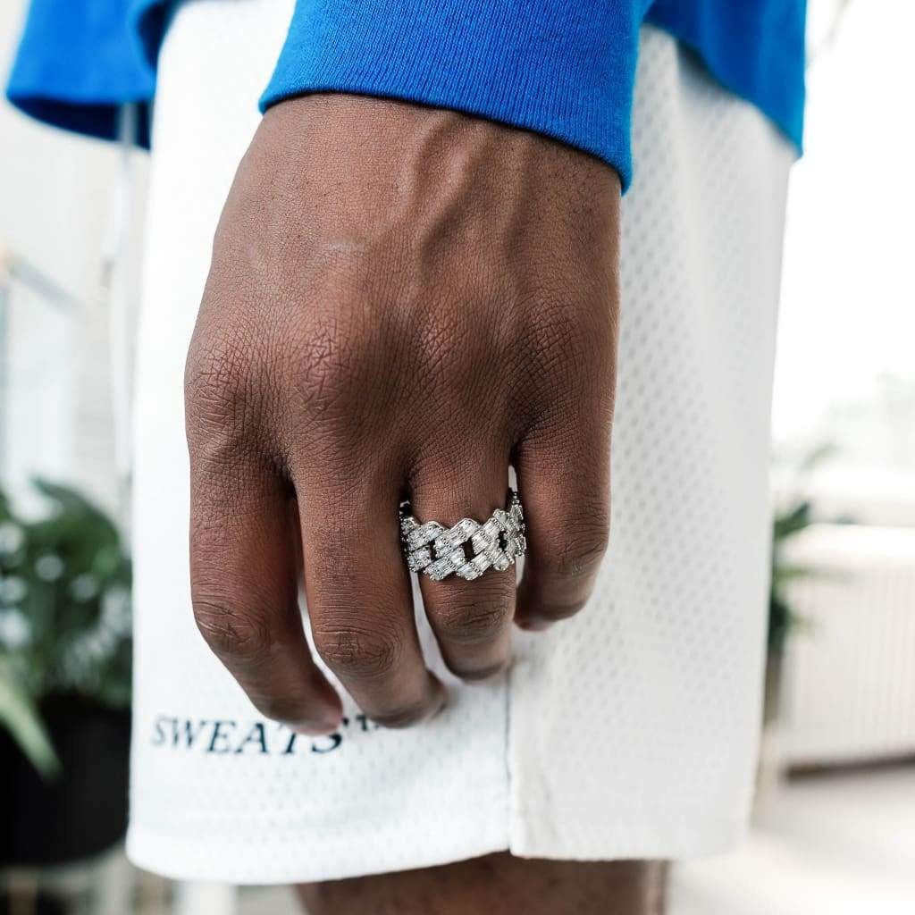 Cuban Ring - 14K Hvit Gull