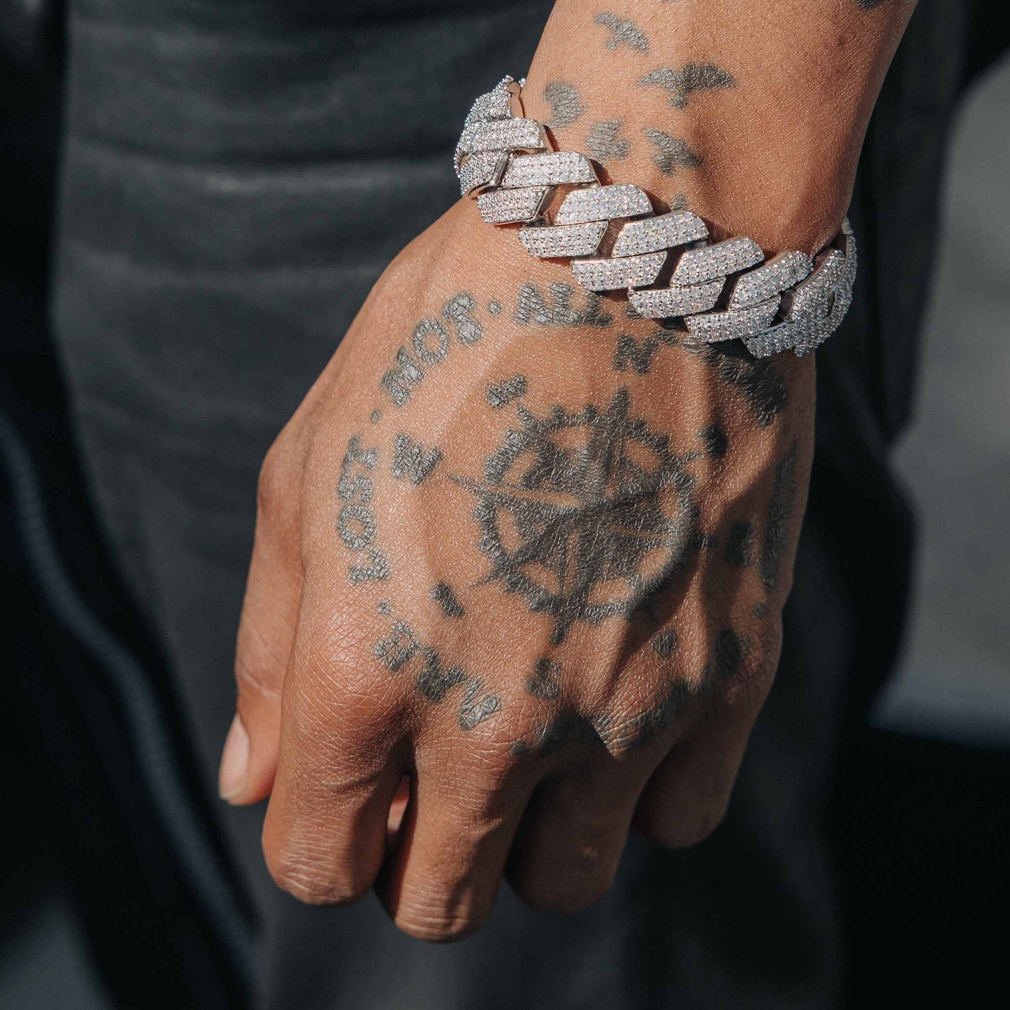 19mm Cuban Armbånd - Hvit Gull