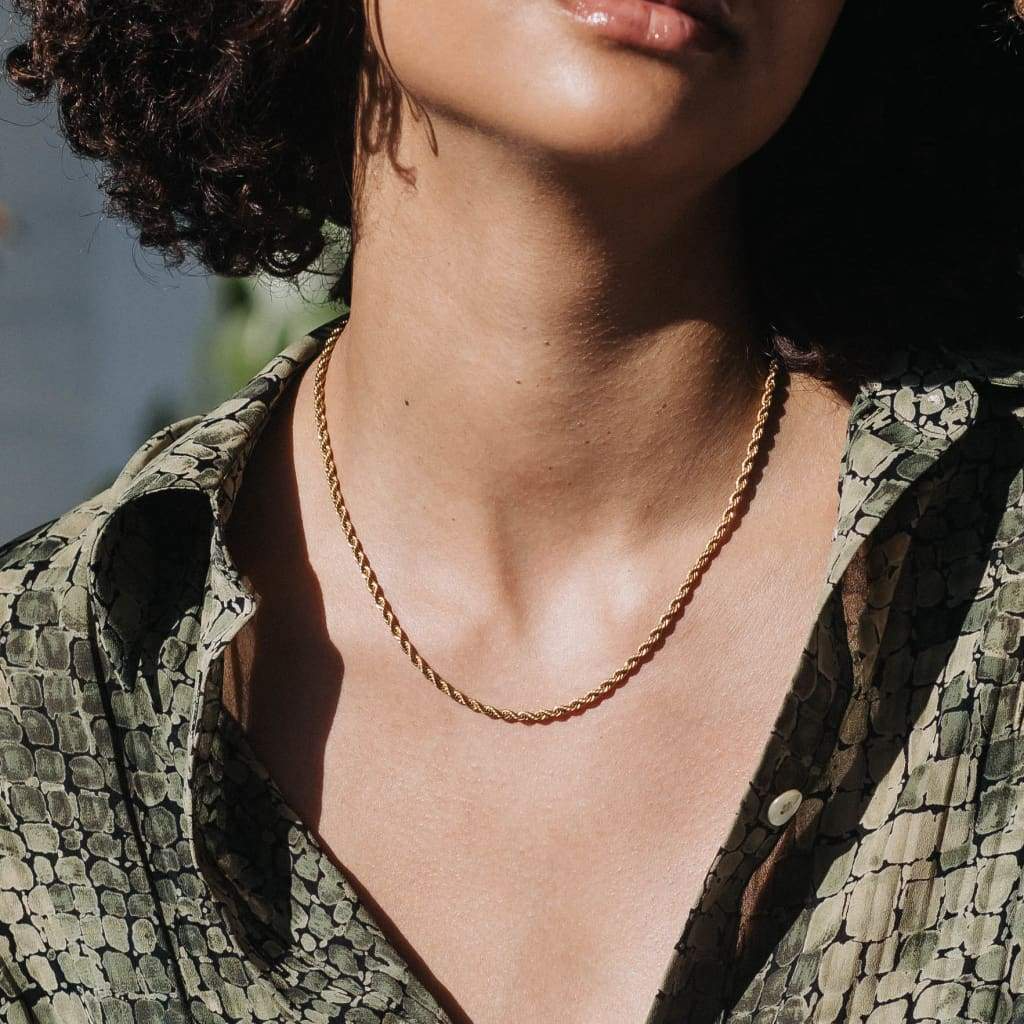 3MM Swirl Halskjede - Gull