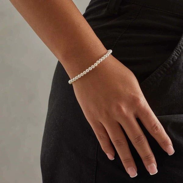 4MM Perle Armbånd - Rustfritt stål