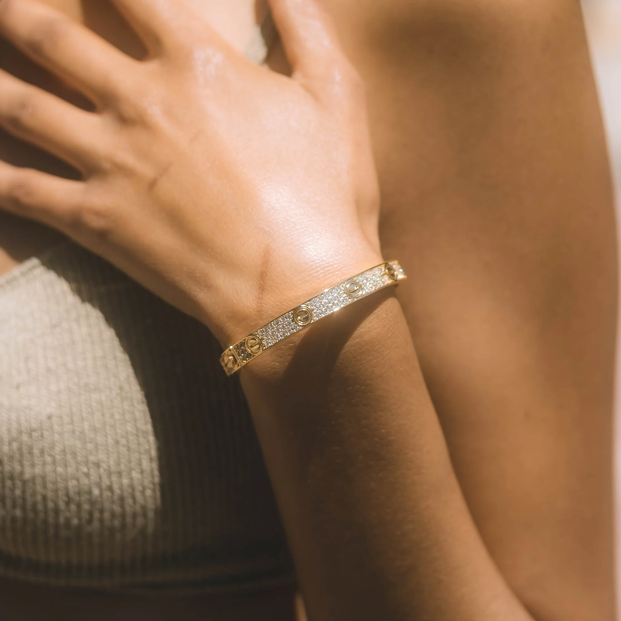 8mm Circuit Armbånd - Gull