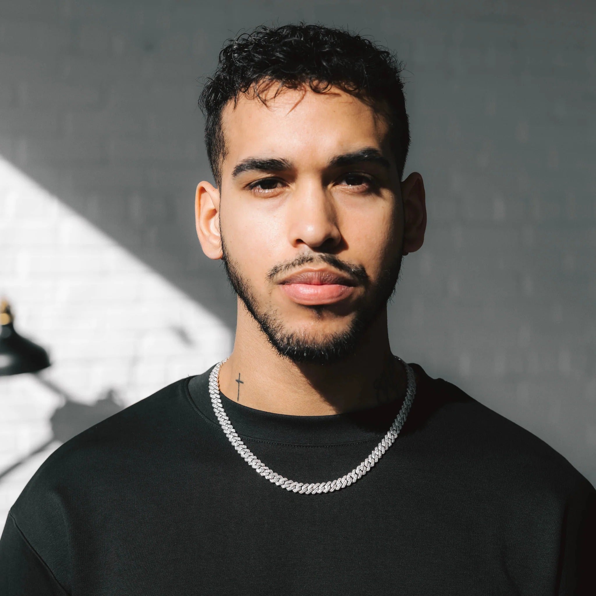 9mm Cuban Halskjede - Hvit Gull