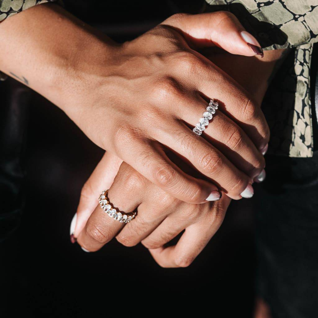 Oval Krystall Ring - 18K Gull
