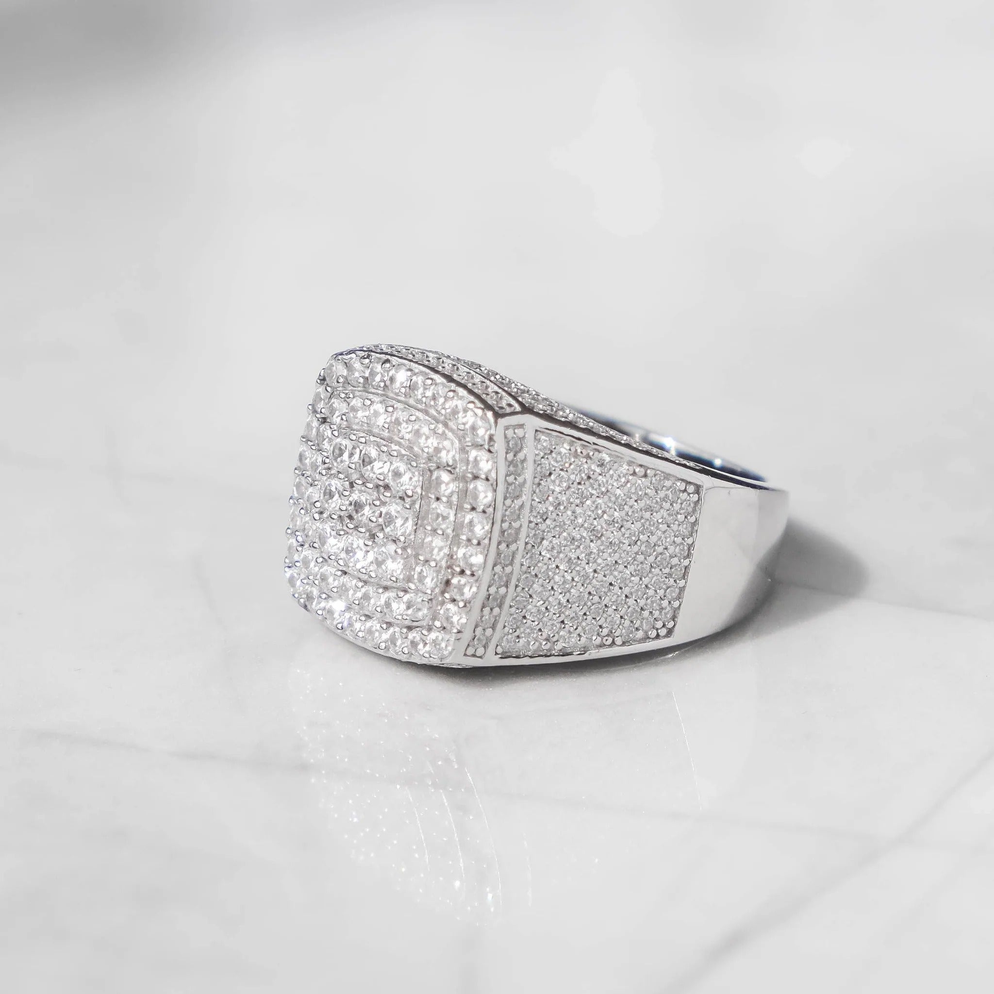 Mafia Ring - 14K Hvit Gull