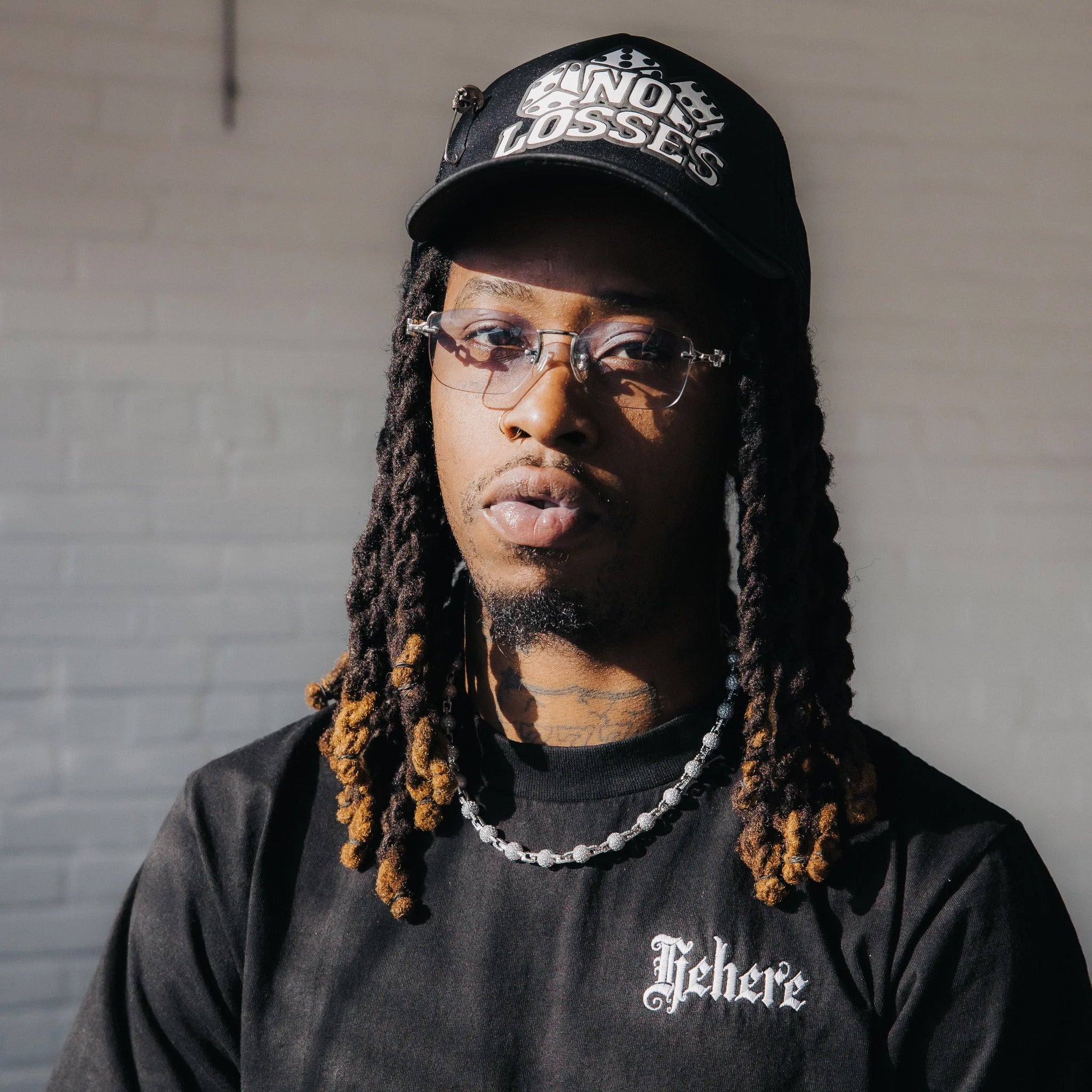 8mm Disco-Links Halskjede - Hvit Gull