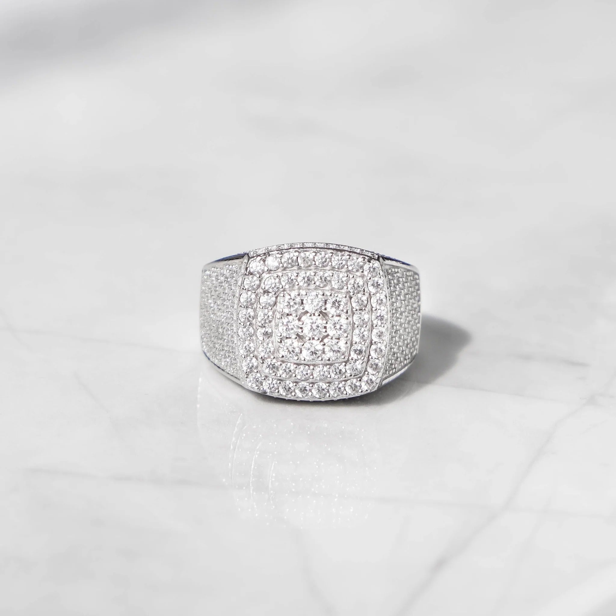 Mafia Ring - 14K Hvit Gull