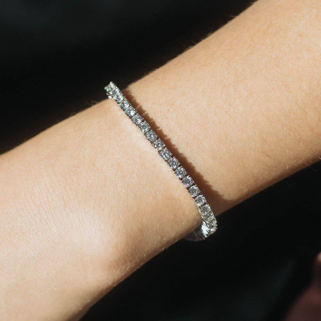 3mm Flow Armbånd - Hvit Gull