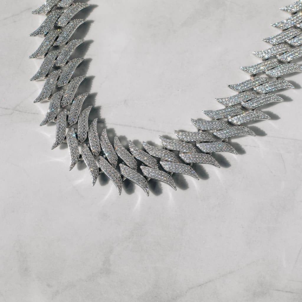 30cm Spiky Halskjede - Hvit Gull