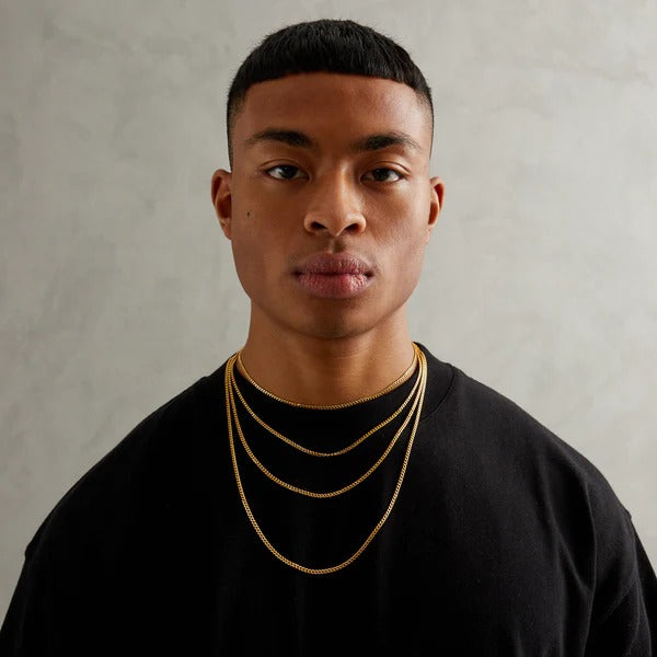 3MM Mikro Cuban Halskjede - GULL