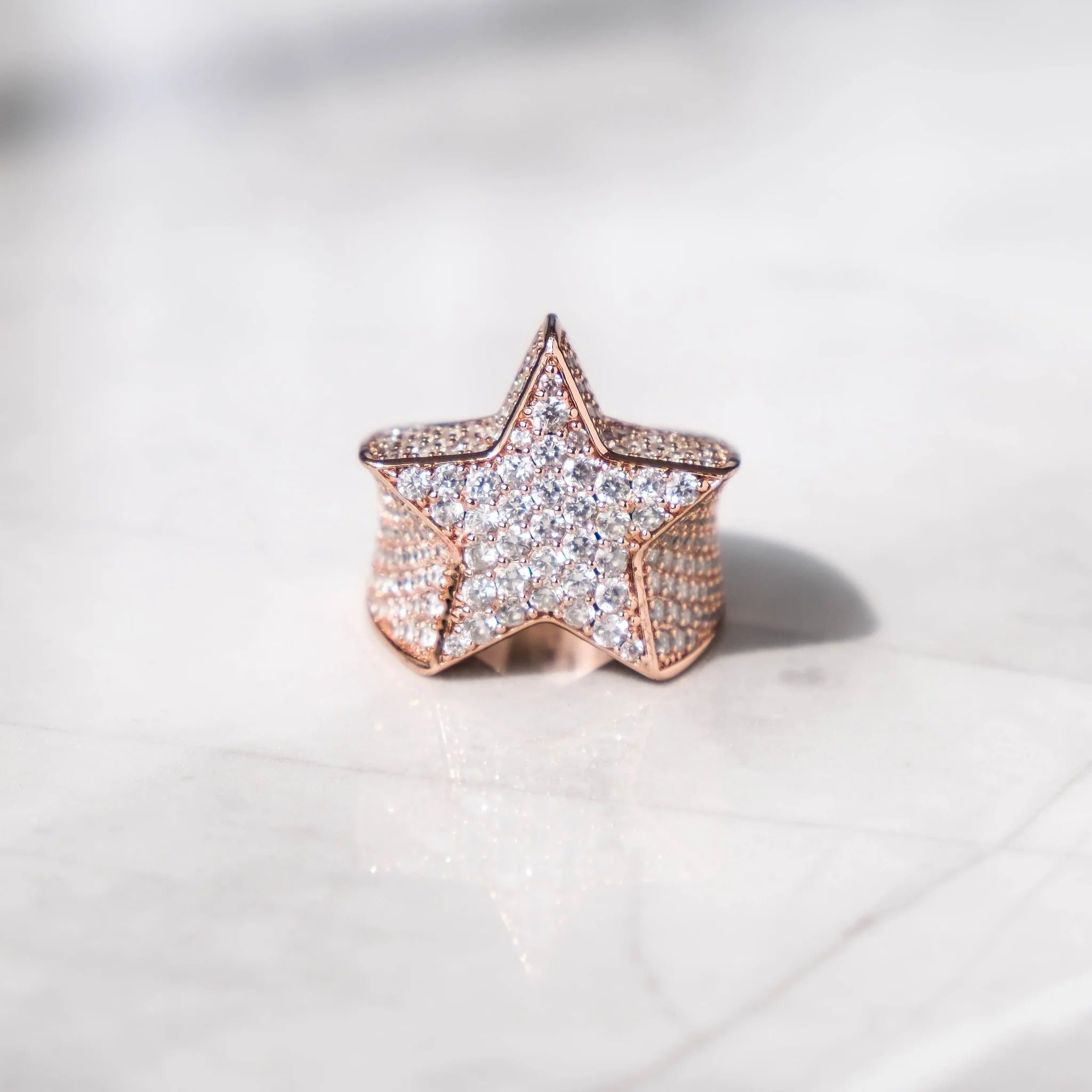 Star Ring - 18K Rosegull