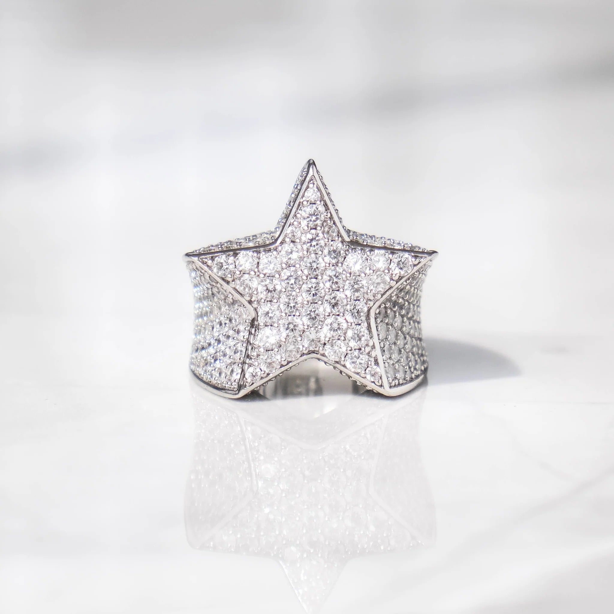 Star Ring - 14K Hvit Gull