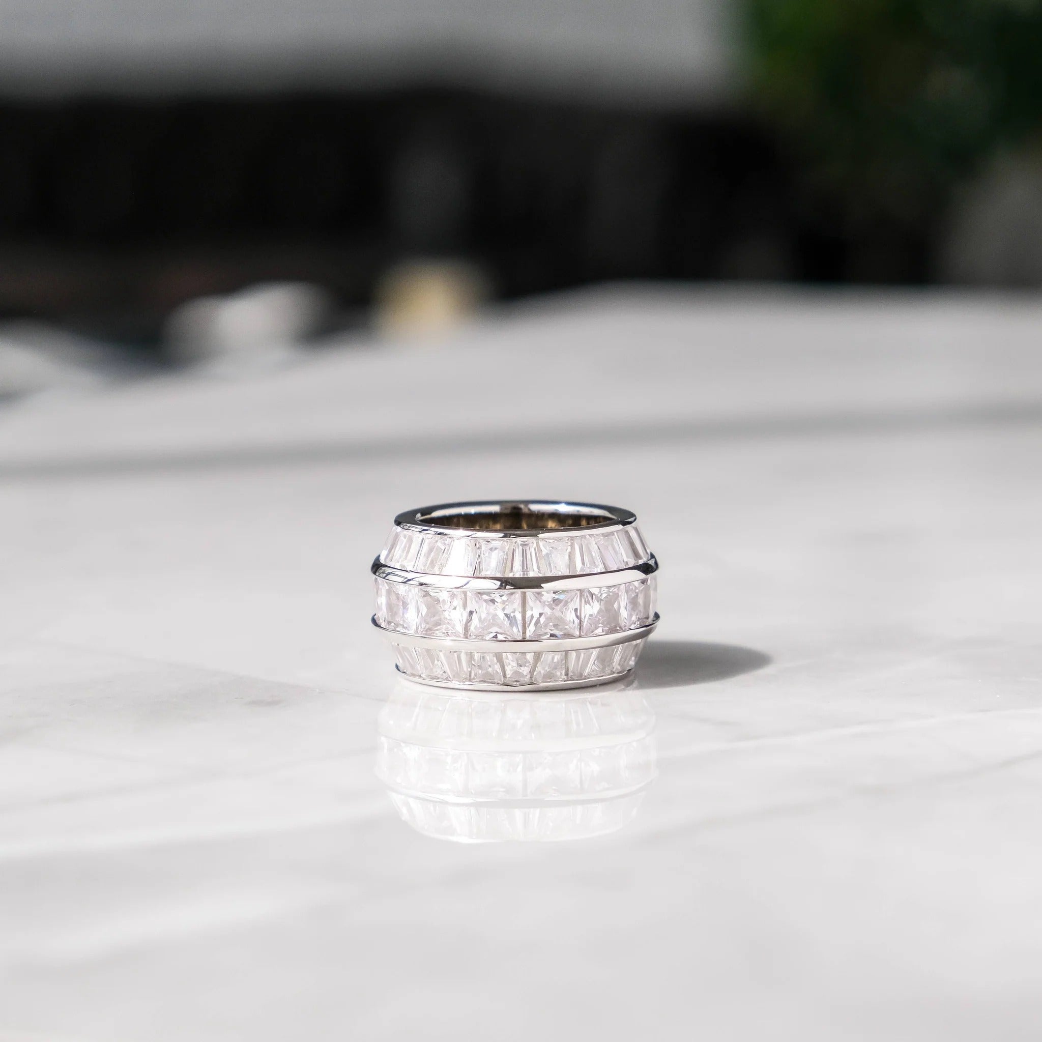 Champagne Ring - 14K Hvit Gull